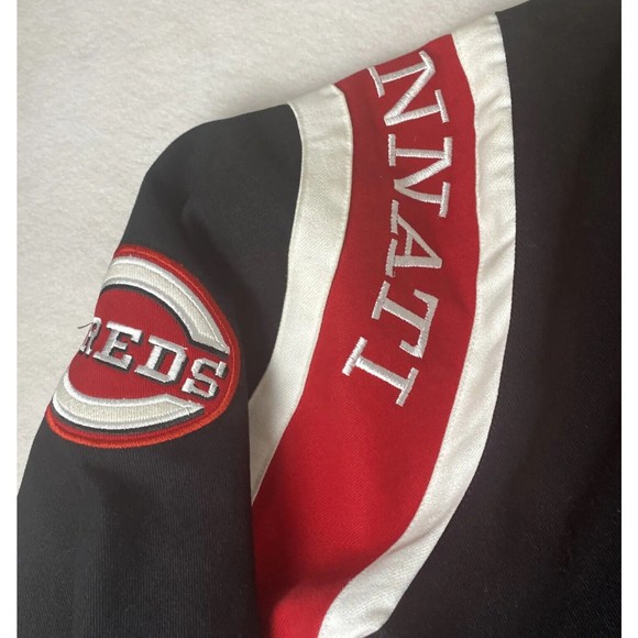 Vintage JH Design Cincinnati Reds  MLB Heavy Cotton Twill Jacket 3XL EUC BLACK - Picture 16 of 16